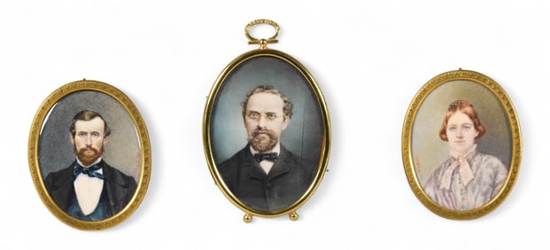3 Portrait Miniatures F.T. Boyd