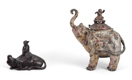 2 Decorative Items Censer, Japanese Bronze