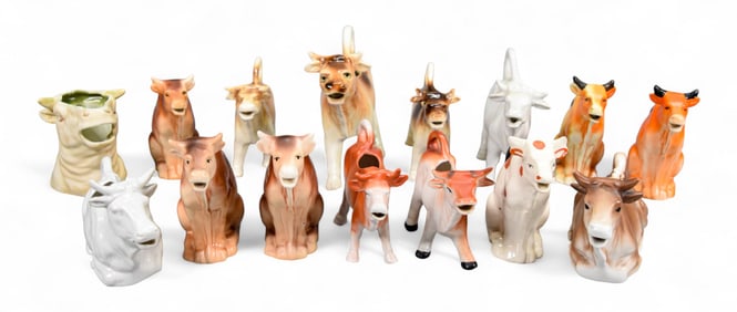 15 Porcelain Cow Creamers Czech & German