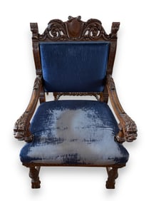 RJ Horner Style Arm Chair Velvet Upholstery