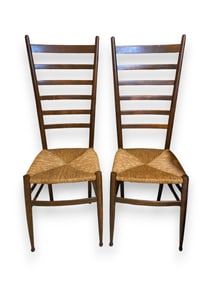 Pair of Shaker Style Ladder Back Side Chairs