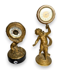 Neoclassical Style Barometer & Clock