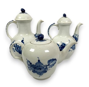 3 Royal Copenhagen Porcelain Teapots