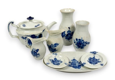 Royal Copenhagen Teapot & Bud Vases