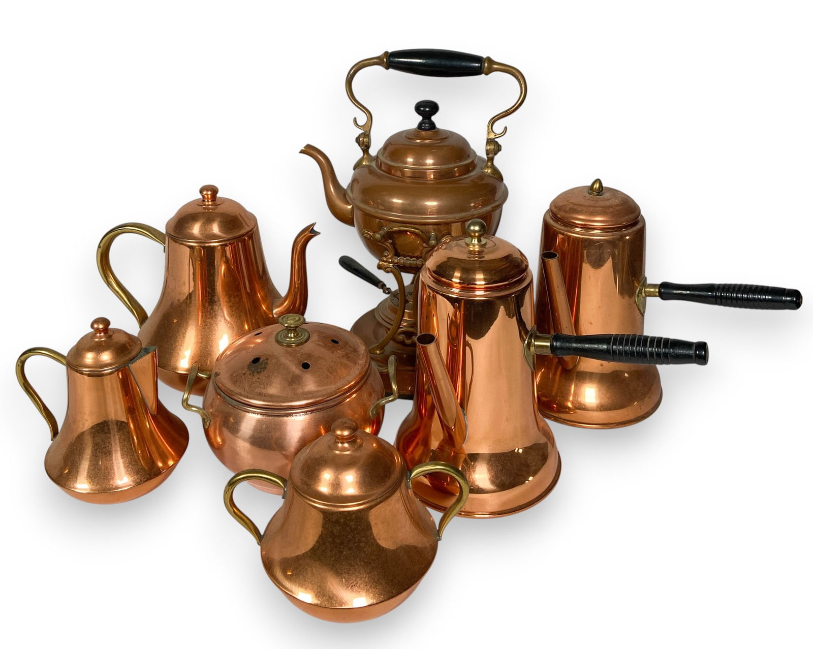 7 Copper Coffee & Tea Set Components (1 of 8)