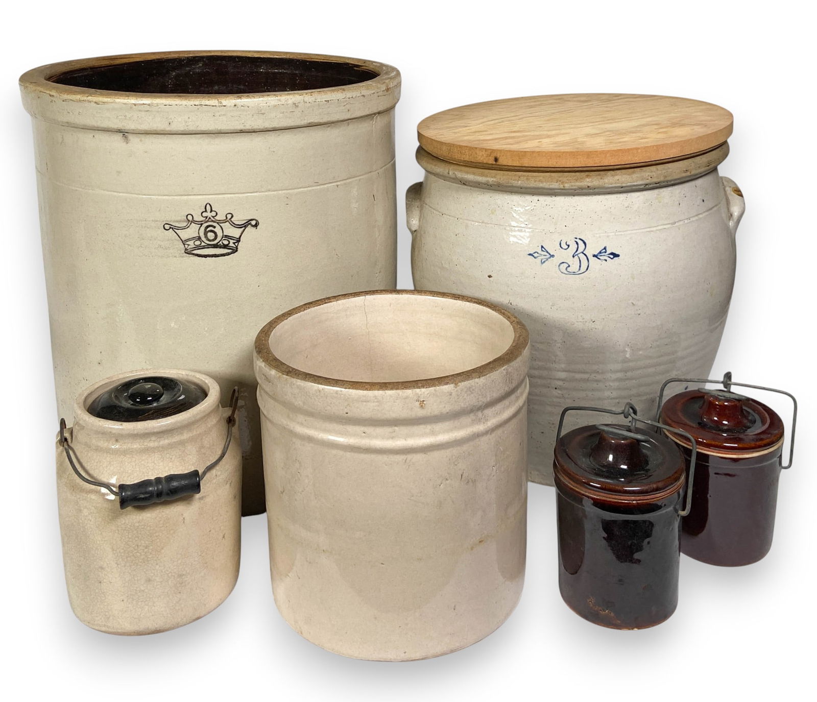 6 Stoneware Crocks Incl Robinson Ransbottom (1 of 4)