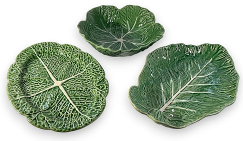 3 Bordallo Pinheiro Majolica Cabbage Serving Plate