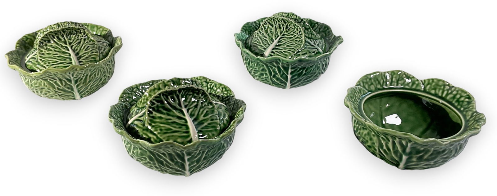 3 Bordallo Pinheiro Green Cabbage Soup Bowls (1 of 5)