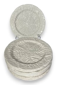 Set of 8 Bordallo Pinheiro Majolica White Cabbage