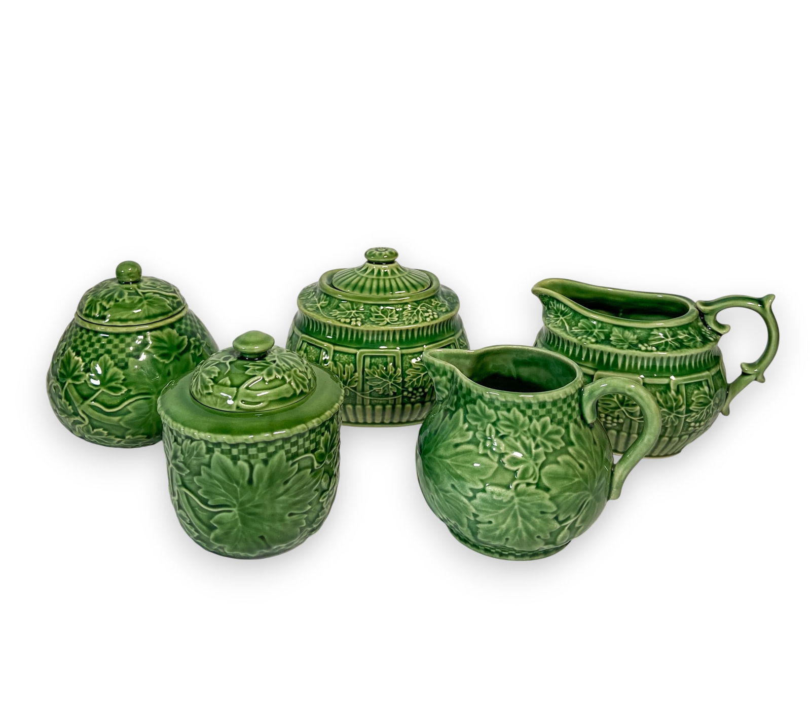 5 Bordallo Green Grape Leaf Sugar Bowls & Creamers (1 of 5)