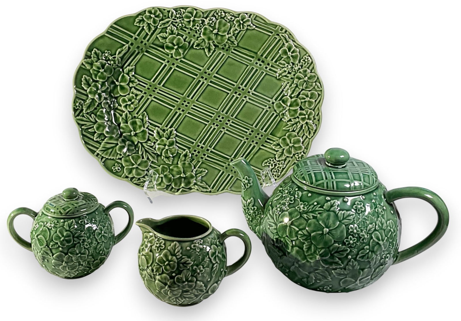 Bordallo Pinheiro Floral Tea Set & Platter (1 of 6)