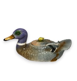 Mallard Duck Majolica Tureen