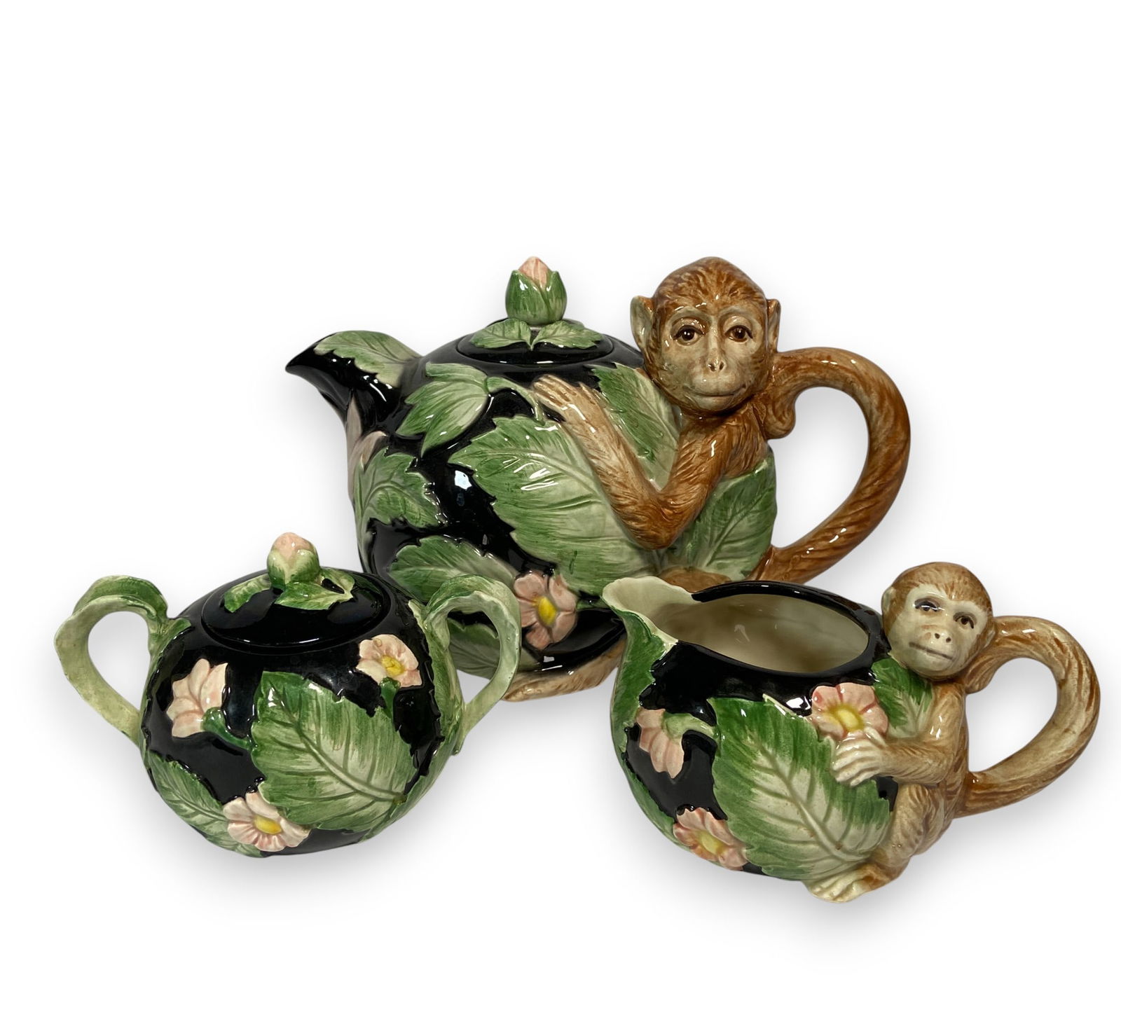 Fitz & Floyd Majolica Rainforest Monkey Tea Set (1 of 5)