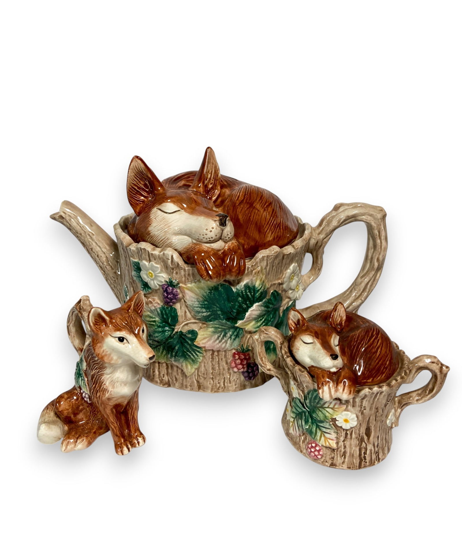 Fitz & Floyd Majolica Fox Tea Set (1 of 9)