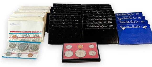 45 US Proof & Uncirculated Coin Sets