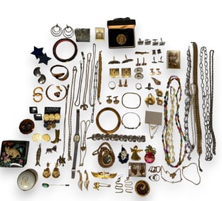 Lot of Costume Jewelry & 2 Trinket Boxes