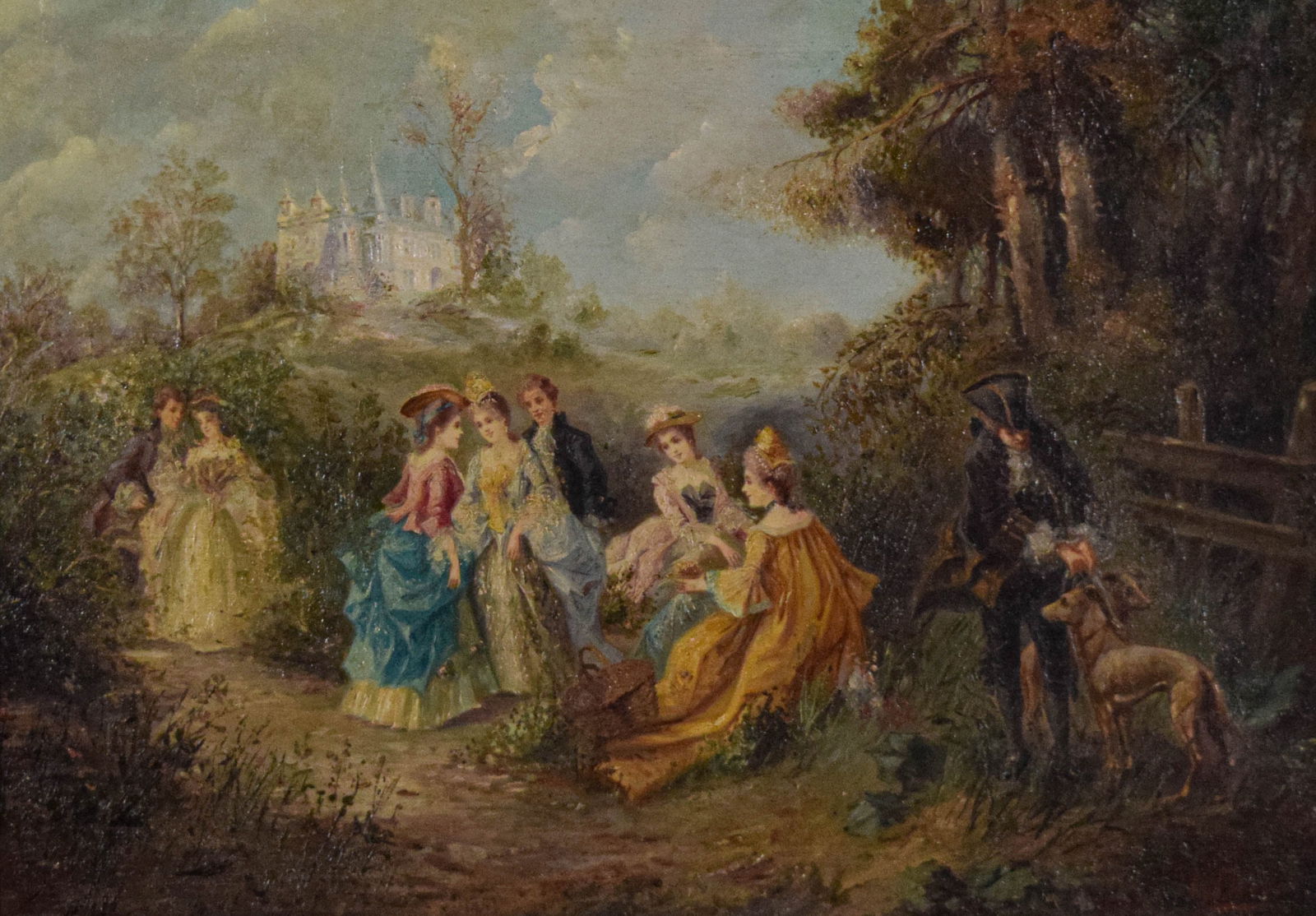 L. Dories Oil on Canvas Garden Scene