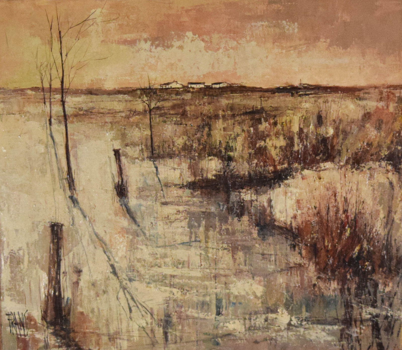 Francois Franc Oil on Canvas Winter Landscape (1 of 8)
