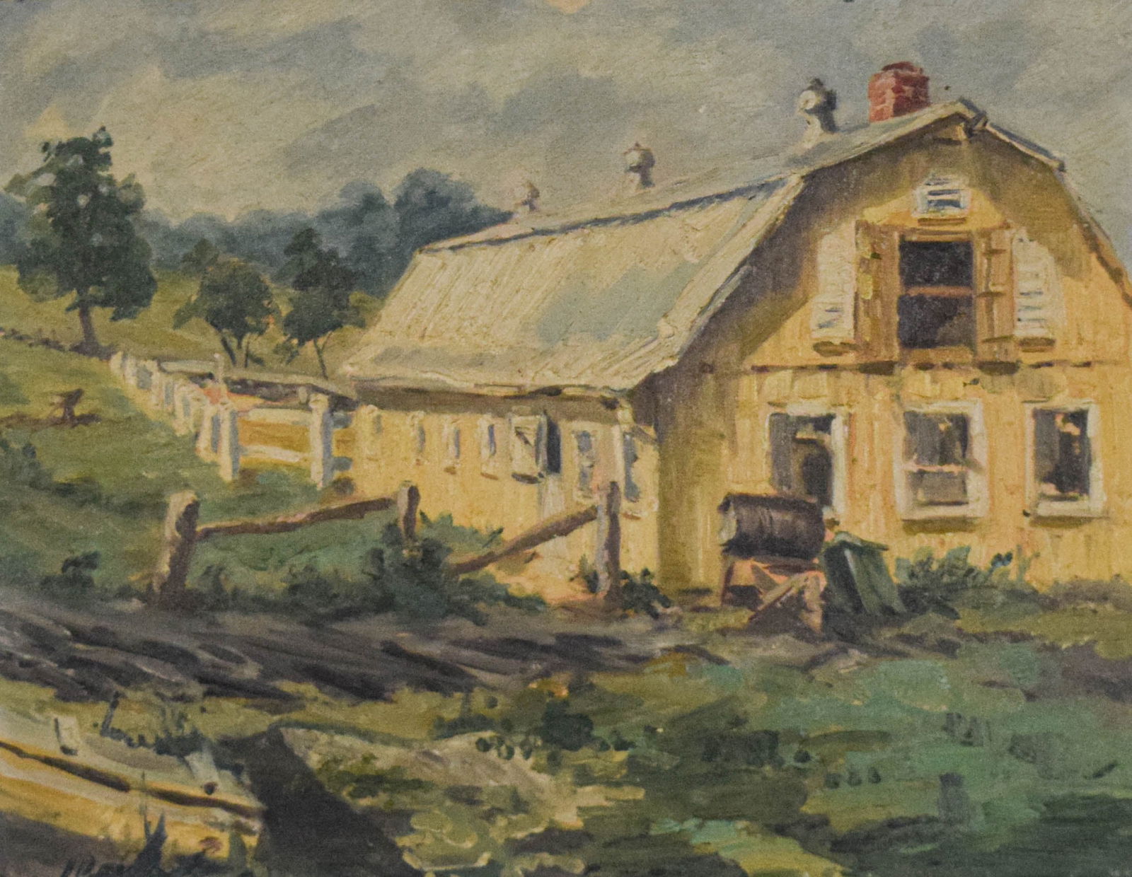 Oil on Canvas Panel Barn (1 of 7)