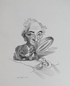 David Levine Pen & Ink Drawing Meyer Schapiro