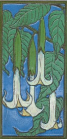 Jonathan White Pottery Tile Brugmansia