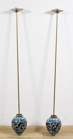 Pair Urban Archeology Tiffany Style Pendant Lights