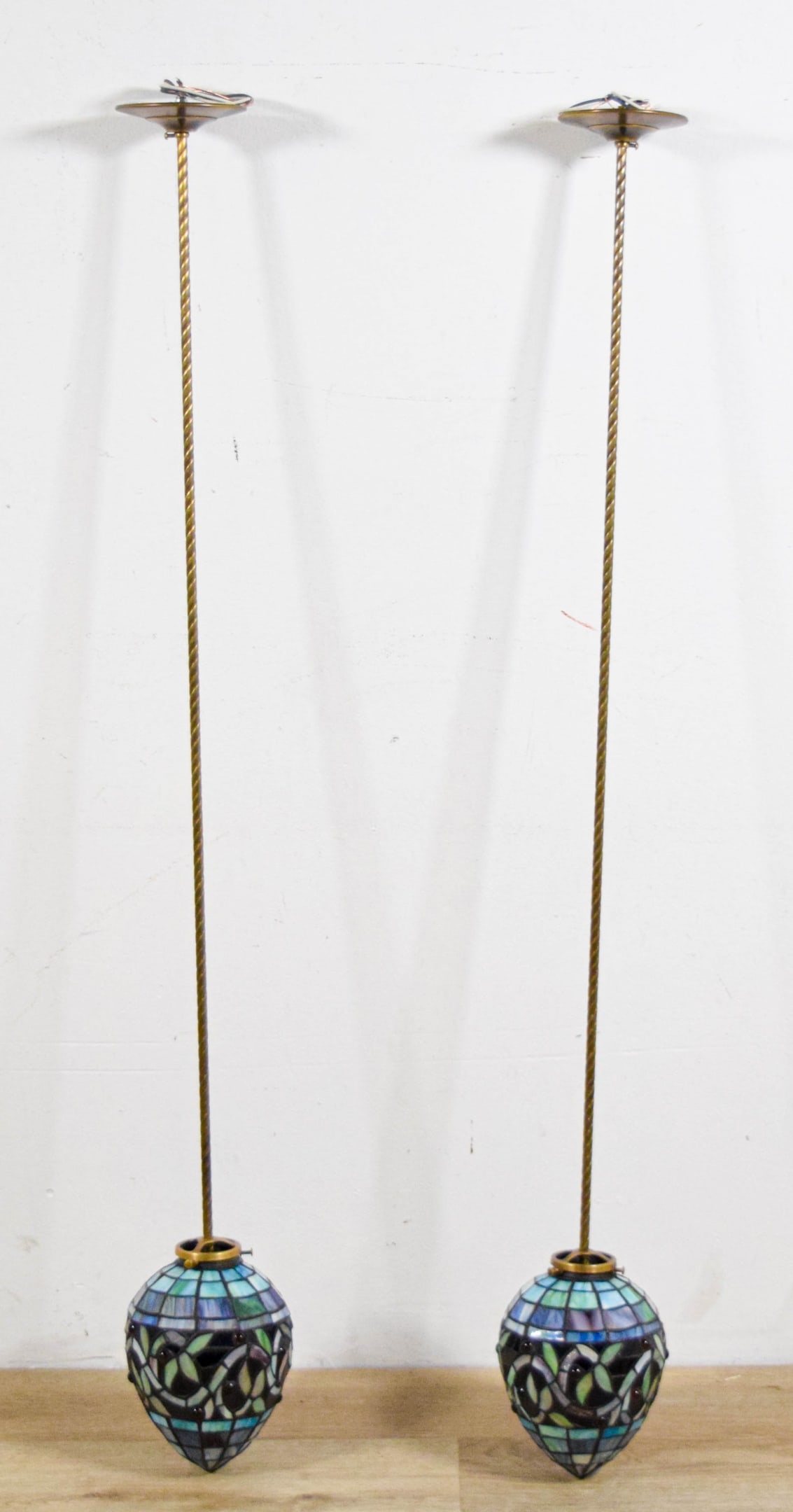 Pair Urban Archeology Tiffany Style Pendant Lights (1 of 15)