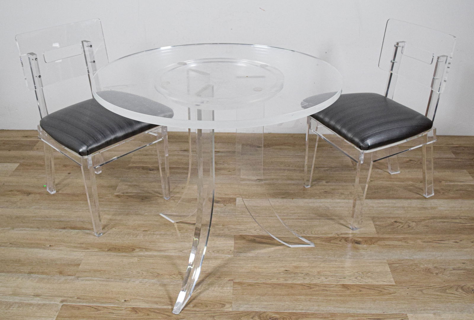 3 Piece Modern Acrylic Dining Set Table & 2 Chairs (1 of 16)