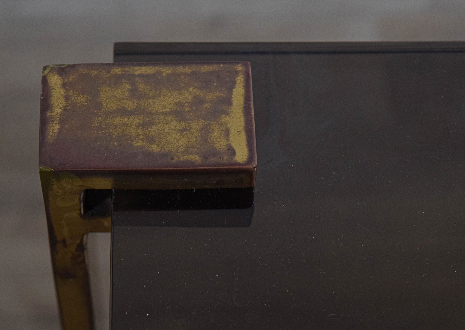 3 Brass & Acrylic Modern Nesting Tables - 9