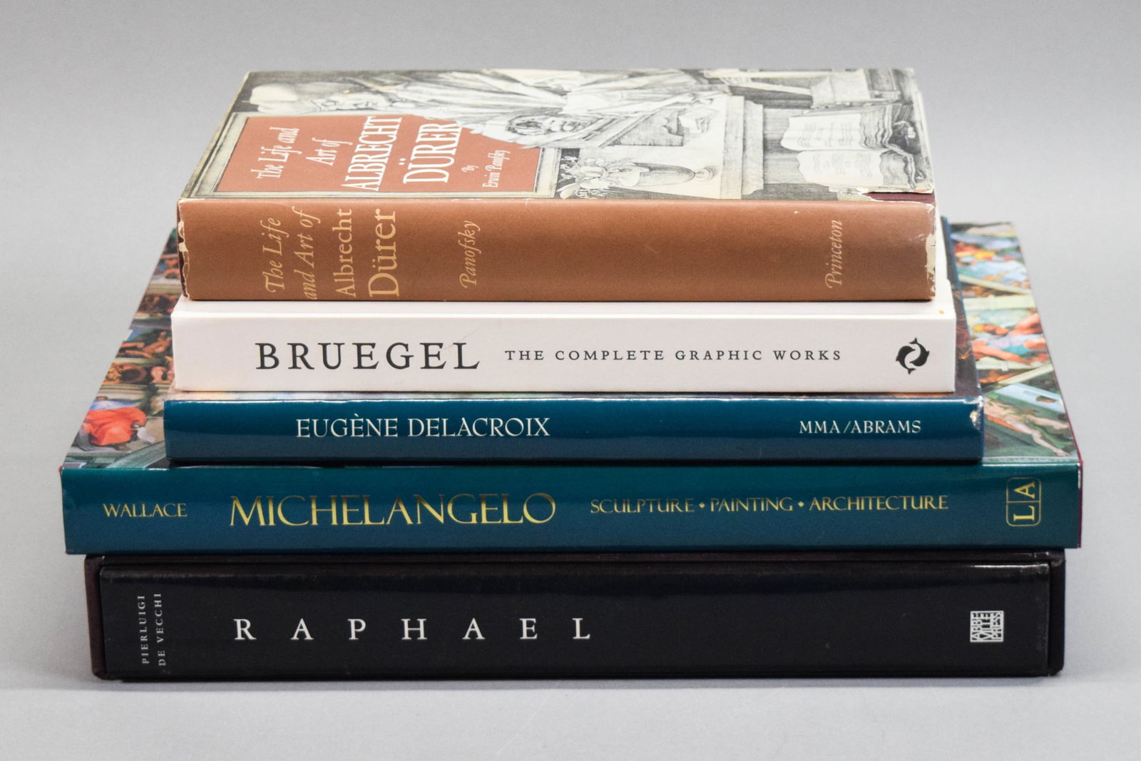 5 Art Books Bruegel, Raphael, Michelangelo, Durer: 5 art books. Bruegel: The Complete Graphic Works, 2019; Raphael, 2002; Michelangelo: The Complete Sculpture, Painting, Architecture, 1998; The Life and Art of Albrecht Durer, 1967, third printing;