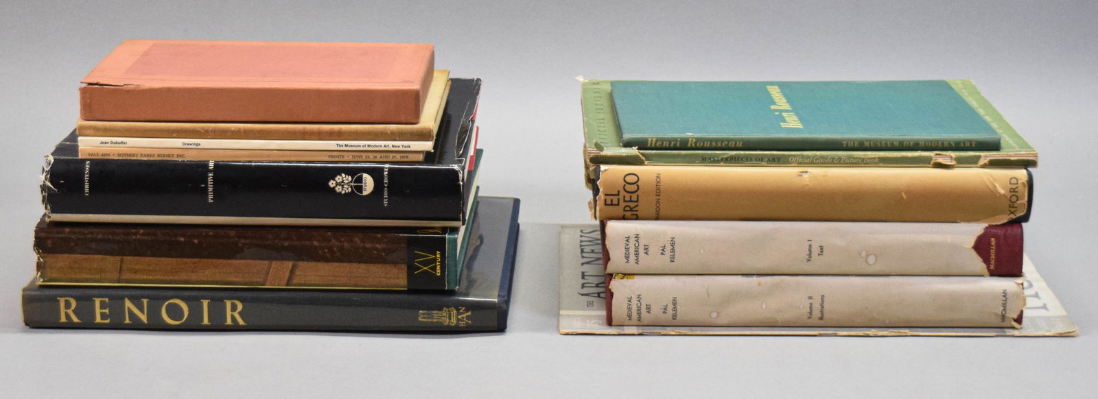 13 Art Books, Catalogs, Magazines 1920s-1970s: Group of 13 art books, catalogs and magazines, 1920s-1970s. Erwin O. Christensen, Primitive Art, Crowell, 1955; El Greco, Phaidon Edition, Oxford University Press, 1938; The Museum of Modern Art,