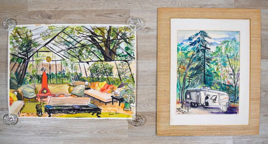 2 Theodora Kane Watercolors Interior & Landscape