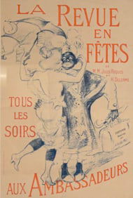 Adolphe Willette Lithograph Poster La Revue