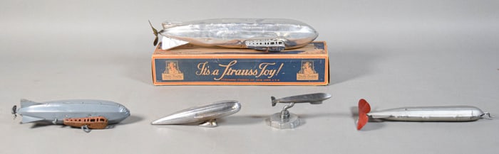 5 Zeppelins Tin Toys, Car Mascots