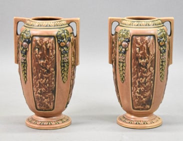 Pair of Roseville Florentine Vases
