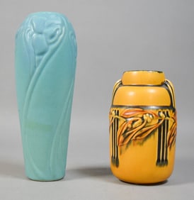2 Pottery Vases Van Briggle & Roseville