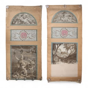 2 French Wallpaper Panels After Arthur et Robert