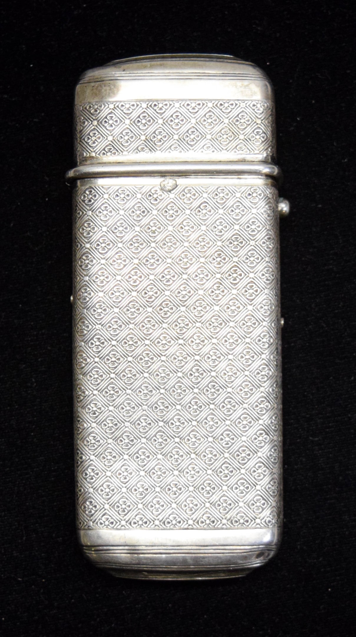 Dutch Silver Cigar Case: Hallmarked Dutch .833 silver cigar case, Amsterdam assay mark, 19th century. 5" x 2" x 1". 107.3 grams total. Minor dents.