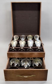 16 Pieces De Uberti Italian Silverplate Stemware