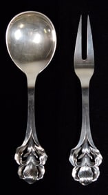 2 W & S Sorensen Danish Silver Serving Pieces
