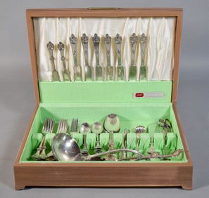 57 Pieces Reed & Barton Medallion Silverplate