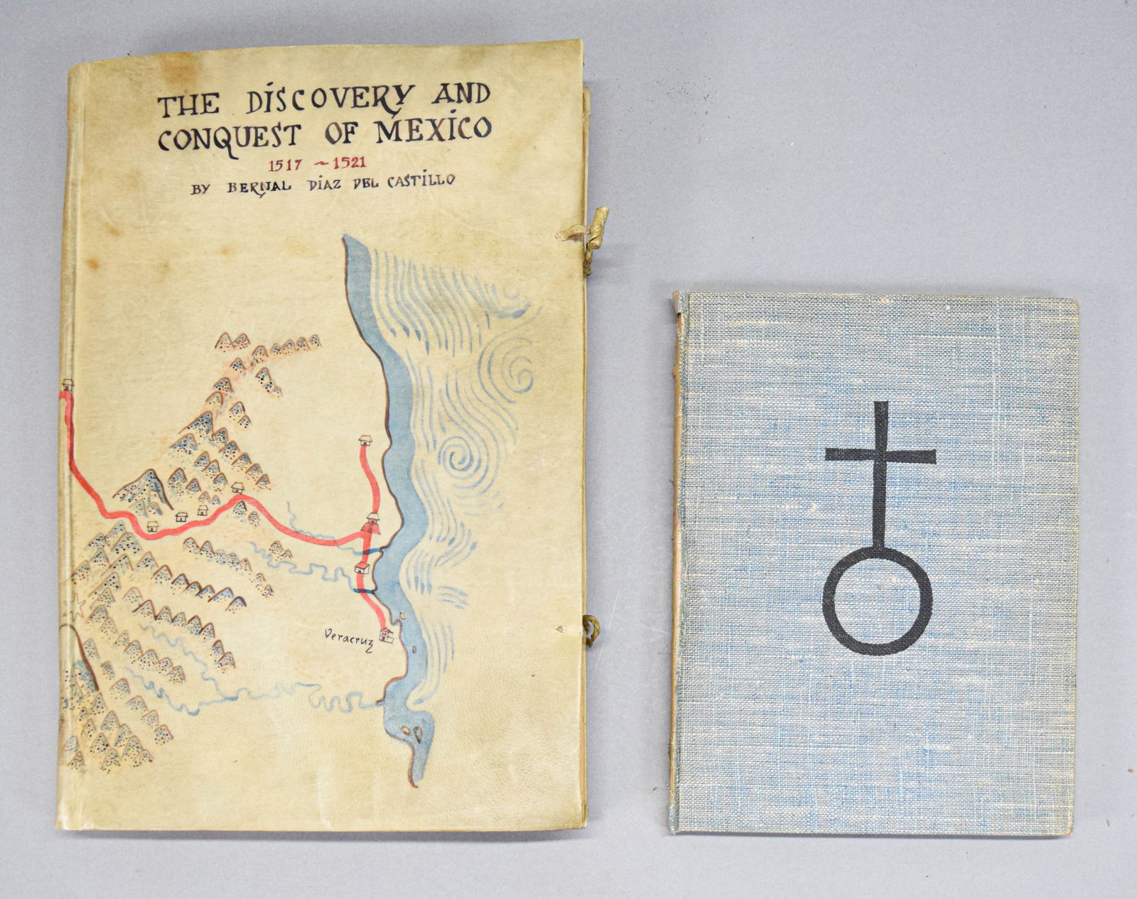 2 Books Discovery & Conquest, Book of Signs: 2 books. Bernal Diaz Del Castillo, The Discovery and Conquest of Mexico 1517-1521, printed Rafael Loera y Chavez for The Limited Editions Club, 1942, numbered illegibly and signed in ink by Rafael Loe