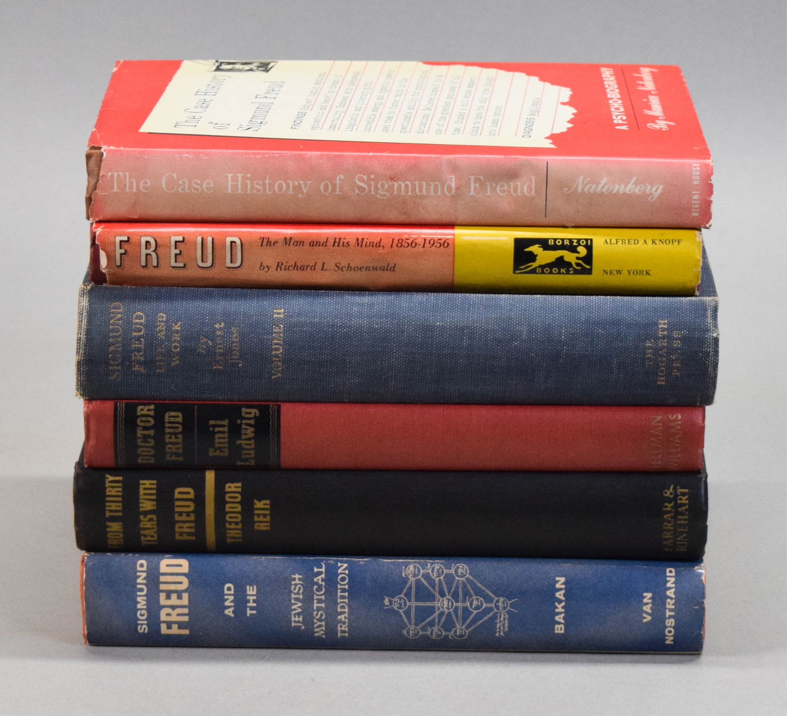 6 Books on Sigmund Freud: 6 books on Sigmund Freud. Richard L. Schoenwald, Freud The Man and His Mind 1856-1956, Alfred A. Knopf, 1956, first edition; Maurice Natenberg, The Case History of Sigmund Freud, Regent House, 1955, s