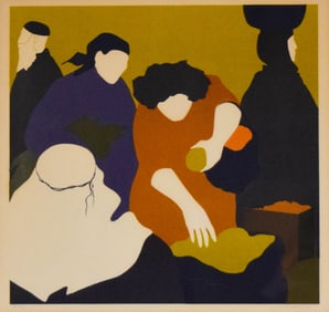 Anne Treze Serigraph Market Scene