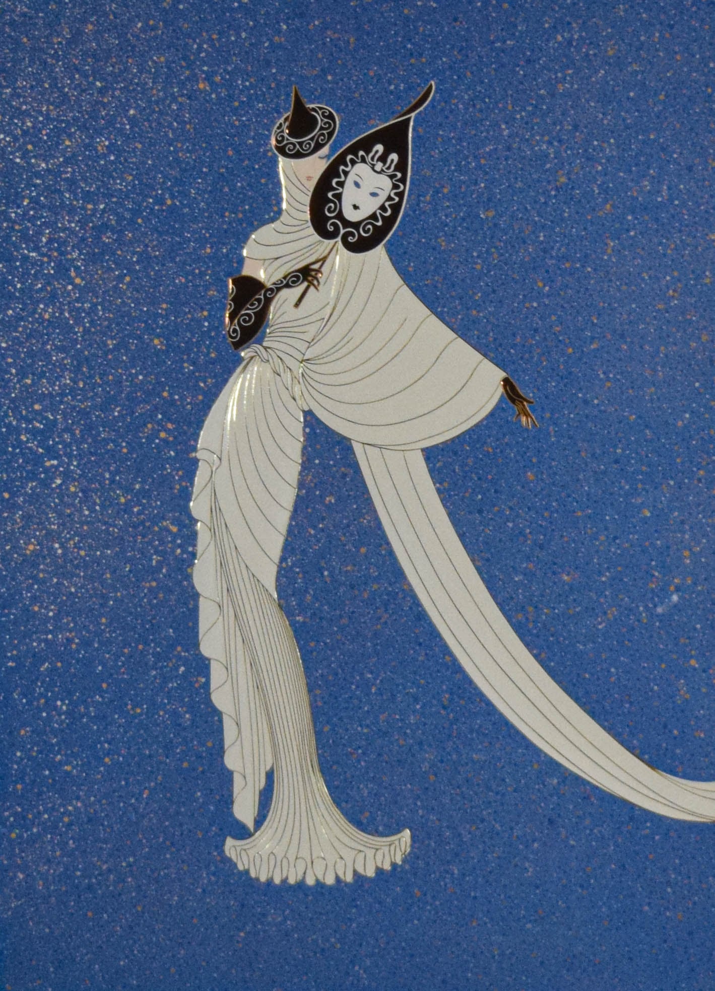 Erte Serigraph Tanagra Blue: Erte (Romain de Tirtoff) (Russian / French, 1892-1990). Serigraph, Tanagra Blue. Pencil signed lower right and numbered HC 1/15 in pencil lower left. 39" x 28 1/2" (with frame 51 1/4" x 41").