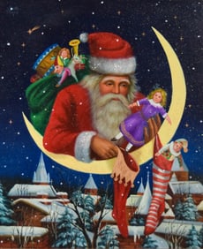 Christopher Radko Oil on Canvas Moonlight Dreams