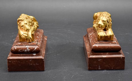 Pair of Lion Bookends After Antonio