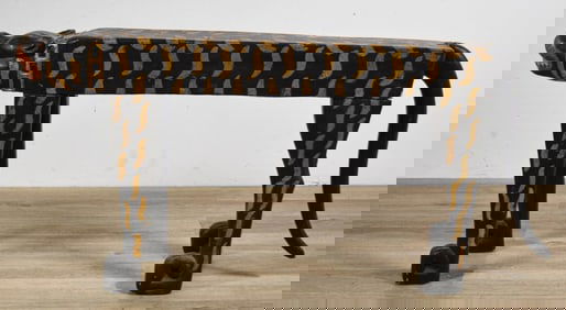 Balinese Style Folk Art Cat Bench / Stand