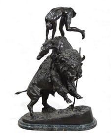 After Frederic Remington Bronze The Buffalo Horse