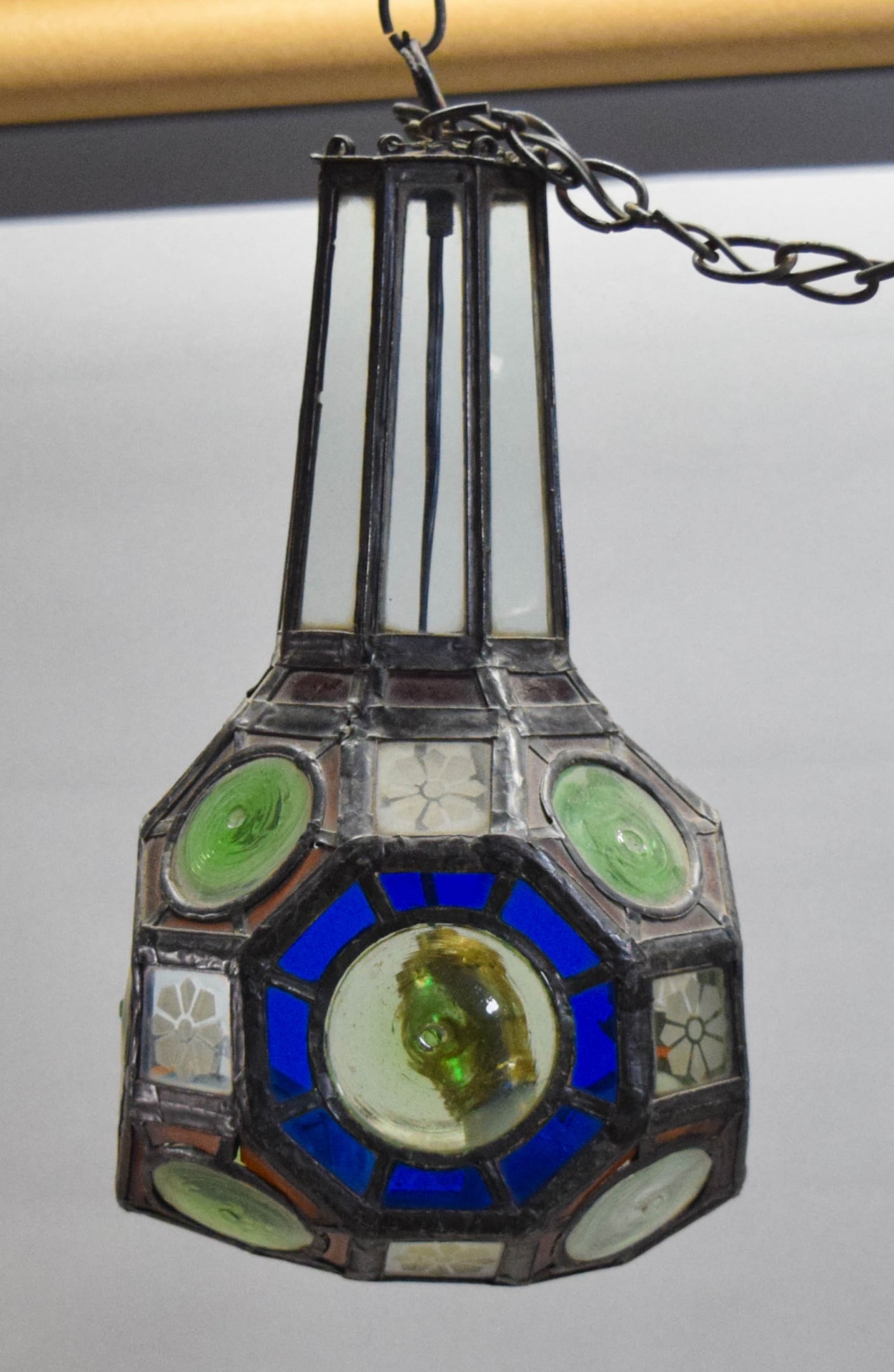 Leaded & Stained Glass Hanging Light (1 of 13)